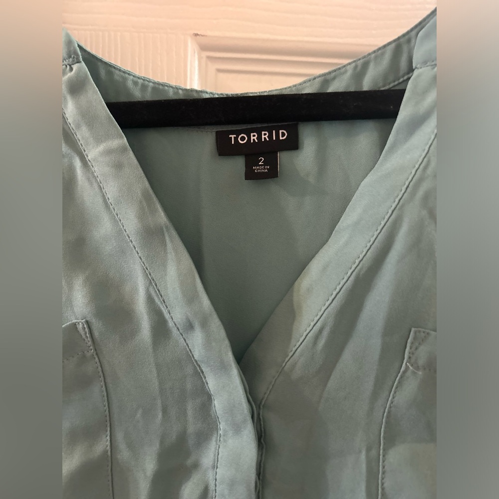 Torrid Light Mint Blue Green Sheer Tunic Style Tank